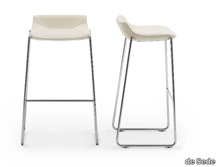 DS-717 - Sled base high leather and metal stool _ de Sede