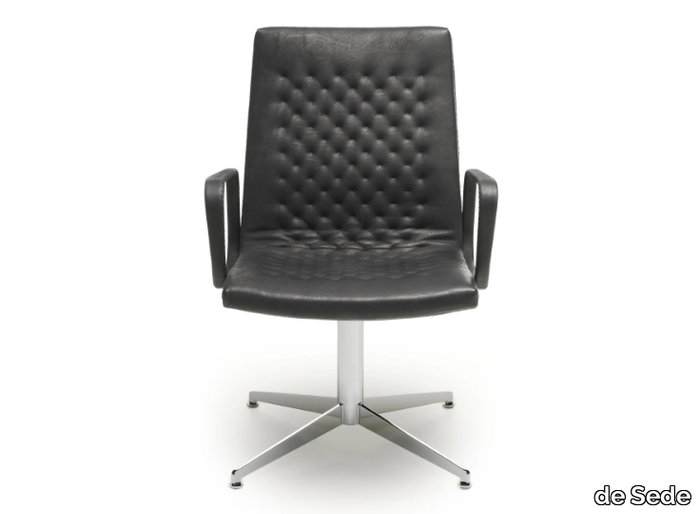 DS-1051 - Swivel leather office chair with 4-Spoke base with armrests _ de Sede