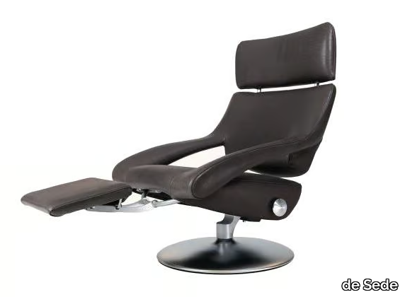 DS-255 - Recliner leather armchair with footstool and headrest _ de Sede