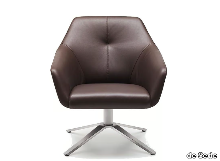 DS-278 - Leather armchair with armrests with 4-spoke base _ de Sede