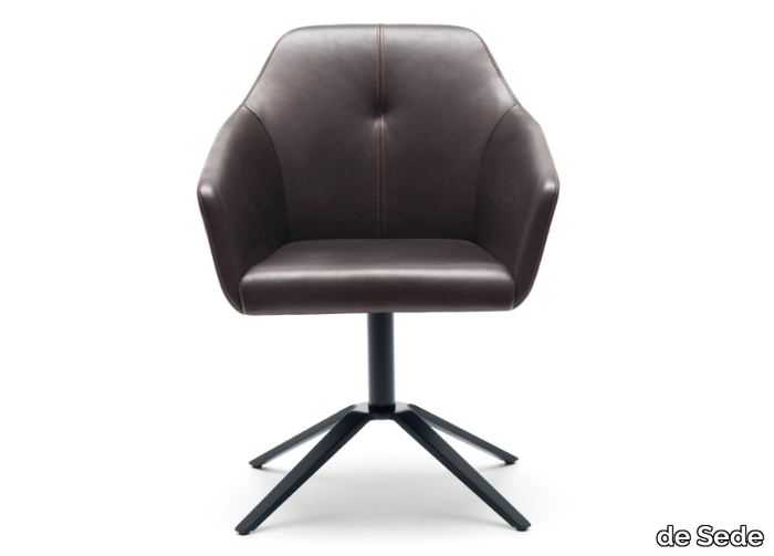 DS-279 GUSTO - Trestle-based leather chair with armrests _ de Sede