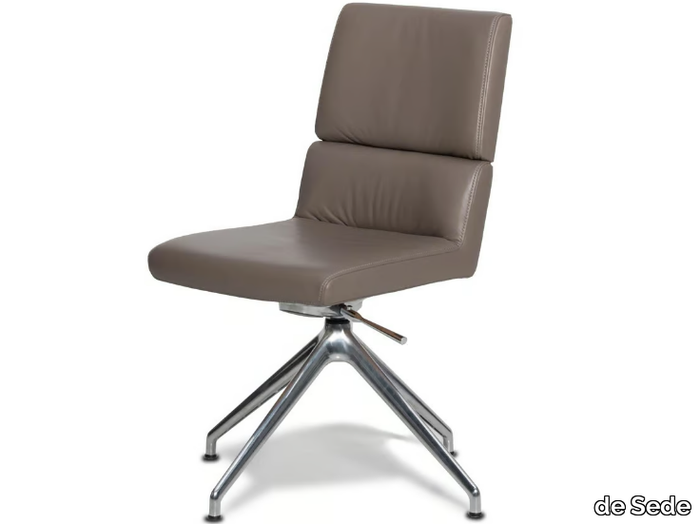 DS-414 - Height-adjustable trestle-based swivel leather office chair _ de Sede