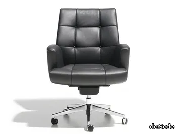 DS-257 - Height-adjustable leather executive chair with 5-spoke base _ de Sede