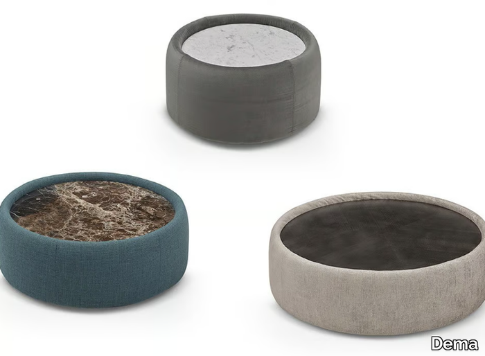 CUBIC - Low round marble coffee table _ Dema