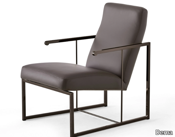 DADA - Leather armchair with removable cover _ Dema