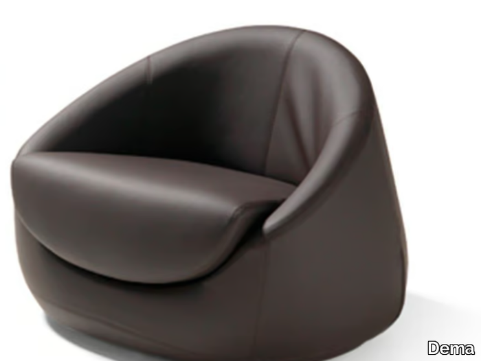 CUCCIA - Leather armchair with removable cover _ Dema