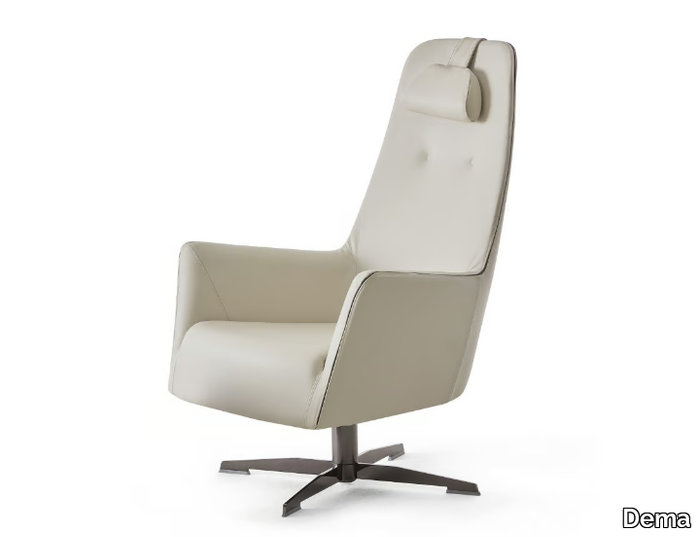 VALENTINA - Swivel armchair with armrests with 4-spoke base _ Dema