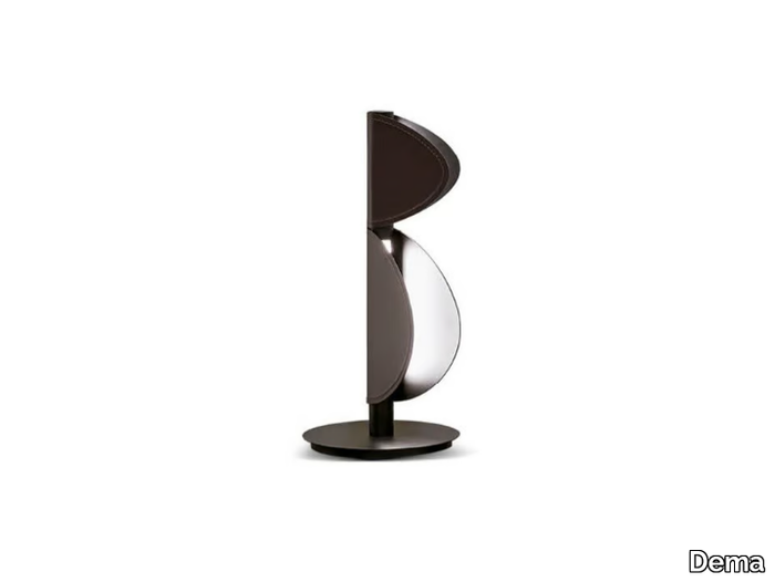 SPIN - Adjustable tanned leather table lamp _ Dema