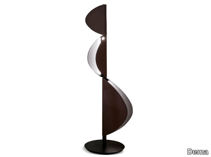 SPIN - LED adjustable tanned leather floor lamp _ Dema