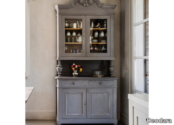 LUCREZIA - Wood and glass highboard _ Deodara