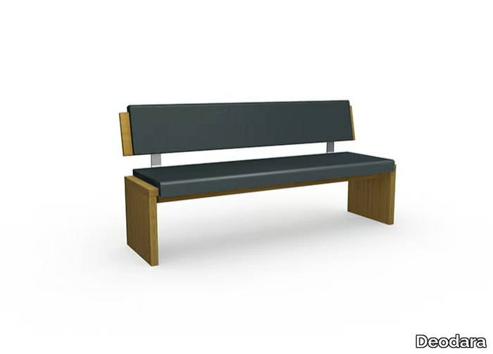 ALICE - Oak and eco-leather bench _ Deodara