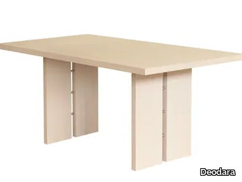 PARIGI - Rectangular composite wood table _ Deodara