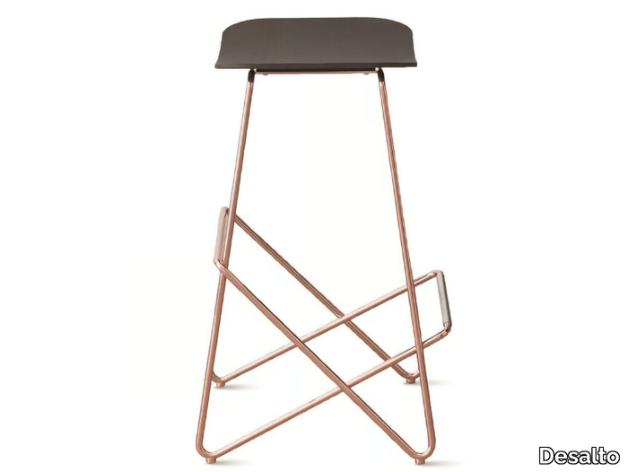 ENDLESS - Steel stool with footrest _ Desalto