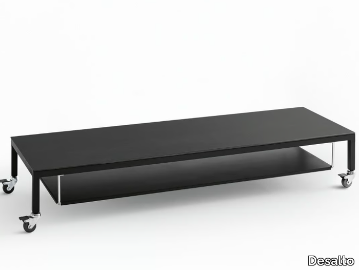 HELSINKI 30 - Rectangular low coffee table with castors _ Desalto