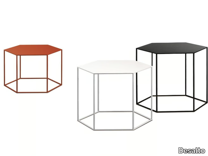 HEXAGON - Hexagonal steel coffee table _ Desalto