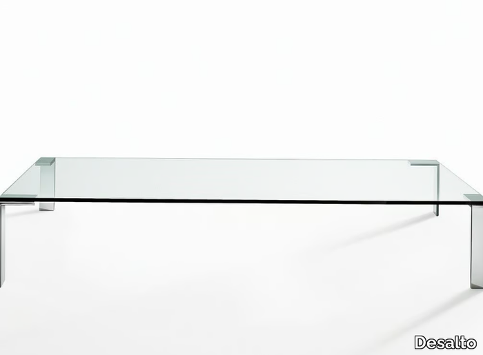 LIKO GLASS - Rectangular crystal and steel coffee table _ Desalto