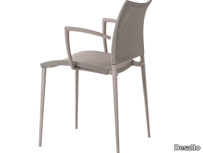 SAND AIR - Stackable polyester fibre chair with armrests _ Desalto