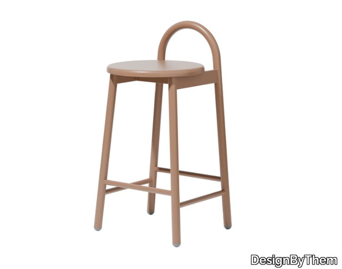 BOBBY - High powder coated steel stool with footrest _ DesignByThem