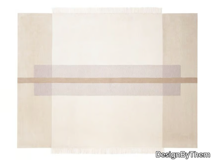 OVERLAY RECTANGLE NEUTRAL - Rectangular wool rug with geometric shapes _ DesignByThem