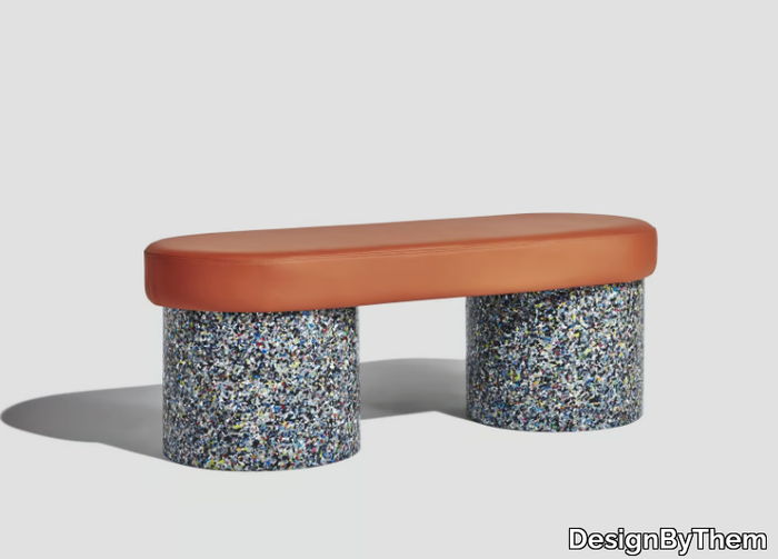 CONFETTI - Upholstered leather bench _ DesignByThem