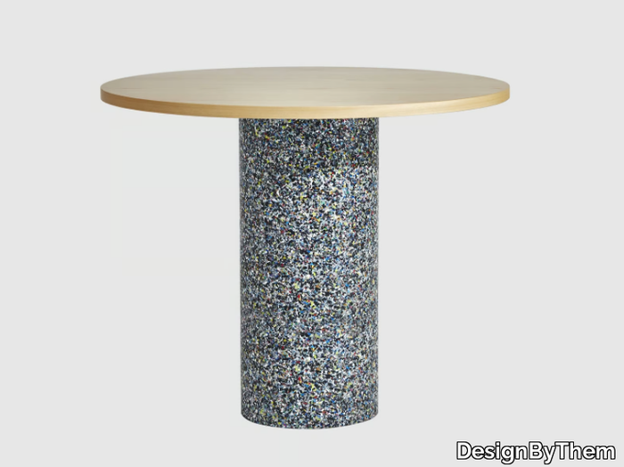 CONFETTI - Round wooden high table _ DesignByThem