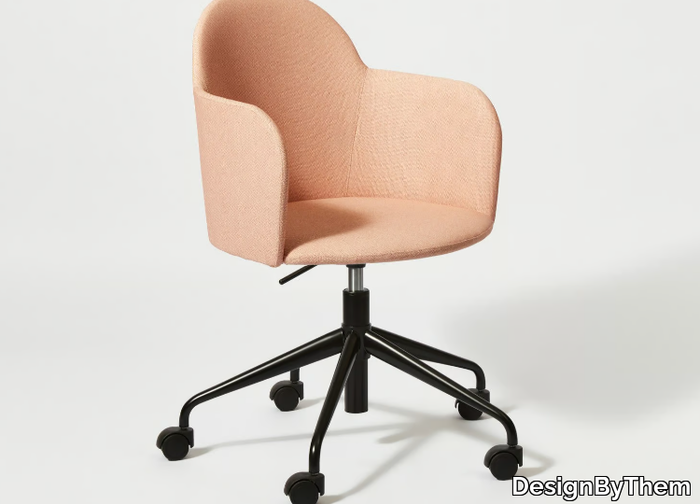 POTATO - Swivel fabric chair with castors with 5-spoke base _ DesignByThem