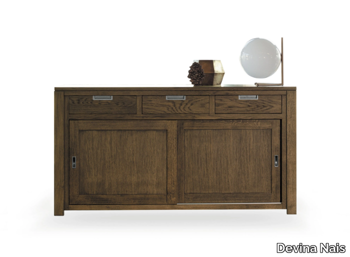 HOLAND - Contemporary style wooden sideboard with sliding doors with drawers _ Devina Nais