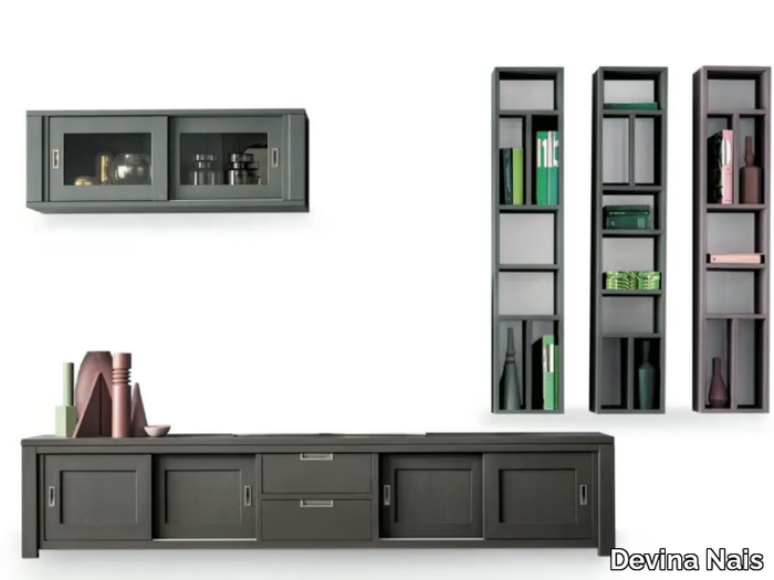 HOLAND - Sectional wooden storage wall _ Devina Nais