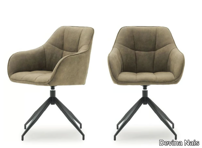 JAMES ROLL - Swivel upholstered chair with armrests _ Devina Nais