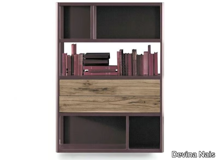 JOLLY - Open freestanding bookcase with drawers _ Devina Nais