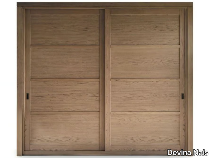 QUADRA - Solid wood wardrobe with sliding doors _ Devina Nais