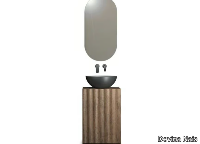 TOWER - Floor-standing wooden vanity unit _ Devina Nais