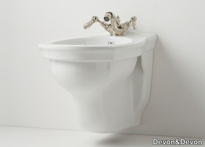 WESTMINSTER - Wall-hung porcelain bidet with overflow _ Devon&Devon