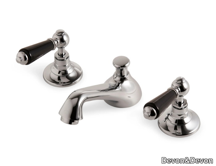 BLACK DANDY - 3 hole countertop washbasin tap _ Devon&Devon