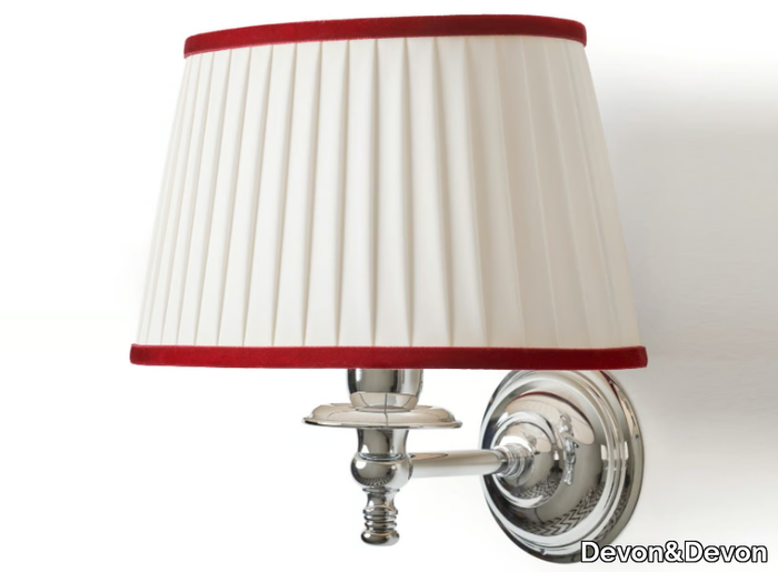 DAISY 3 VELVET - Fabric wall lamp with brass arm _ Devon&Devon