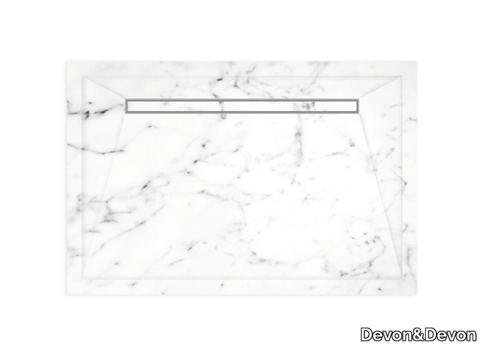 ELEGANCE - Rectangular Carrara marble shower tray _ Devon&Devon