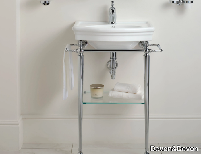 JOLIE - Console washbasin with towel rail _ Devon&Devon