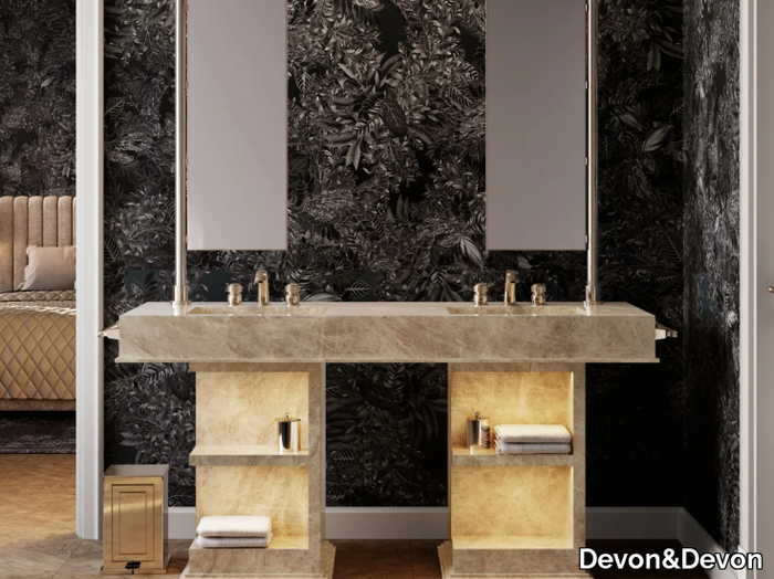 MY LOVE WATER VANITY MEDIUM - Double vanity unit with integrated washbasin _ Devon&Devon