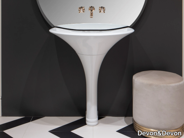 KALOS - Pedestal White Tec washbasin _ Devon&Devon