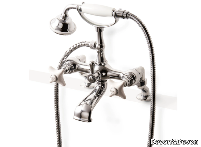 WHITE ROSE - Bathtub tap with hand shower _ Devon&Devon