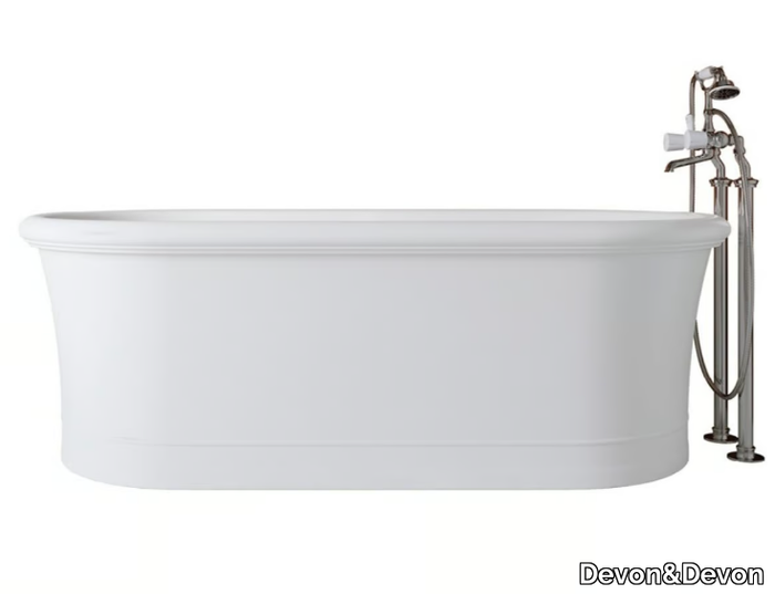 CELINE WHITE - Freestanding oval White Tec Plus bathtub _ Devon&Devon