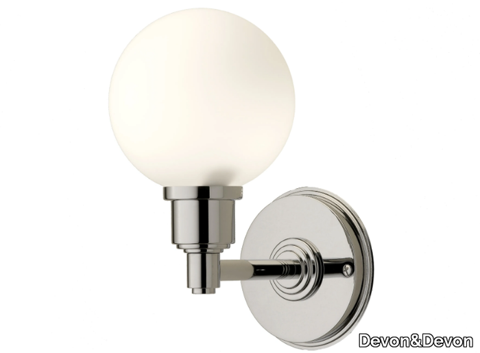 DOVER - Satin glass and brass wall lamp for bathroom _ Devon&Devon