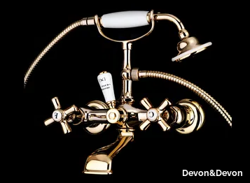 CITY - 2 hole wall-mounted bathtub mixer with hand shower _ Devon&Devon