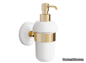 DOROTHY - Wall-mounted ceramic and brass Bathroom soap dispenser _ Devon&Devon