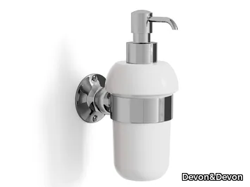 NEW YORK - Wall-mounted ceramic and brass Bathroom soap dispenser _ Devon&Devon