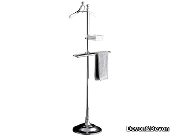 SINGLE - Brass valet stand and towel rack _ Devon&Devon