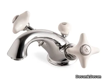 WHITE ROSE - Countertop 1 hole washbasin mixer _ Devon&Devon