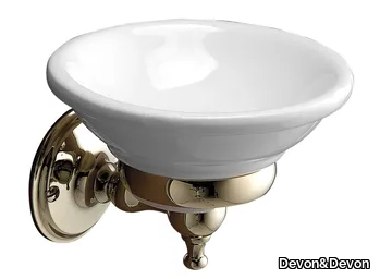 OLD NAVY - Wall-mounted ceramic and brass soap dish _ Devon&Devon