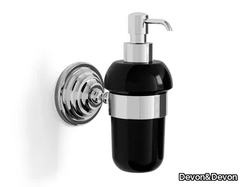 BLACK DIAMOND - Wall-mounted ceramic and brass Bathroom soap dispenser _ Devon&Devon