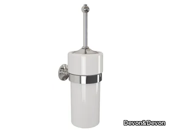 CAVENDISH - Wall-mounted brass and ceramic toilet brush holder _ Devon&Devon